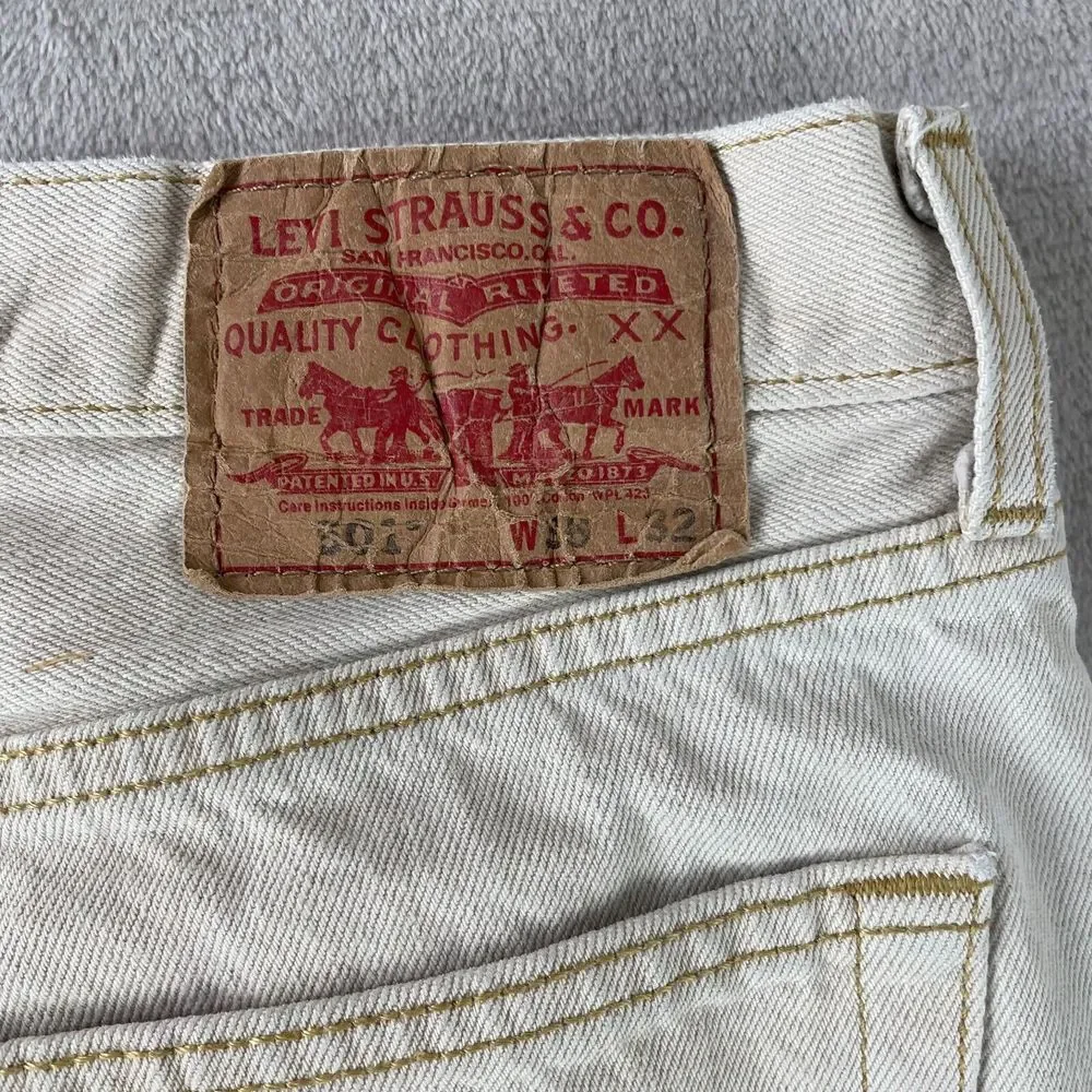 Vintage Levi's 501 XX Jeans Men 38 (Fits 34x29) Beige Straight Leg Grunge‎ Y2K